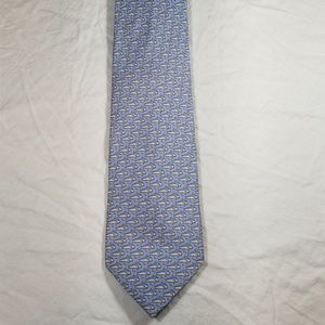 Vineyard Vines Blue Mahi Print 100% Silk Tie
